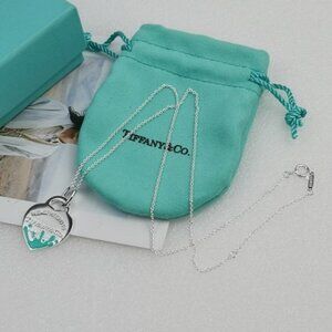 Tiffany & Co. Blue Enamel Color Splash Heart Tag Charm Bracelet